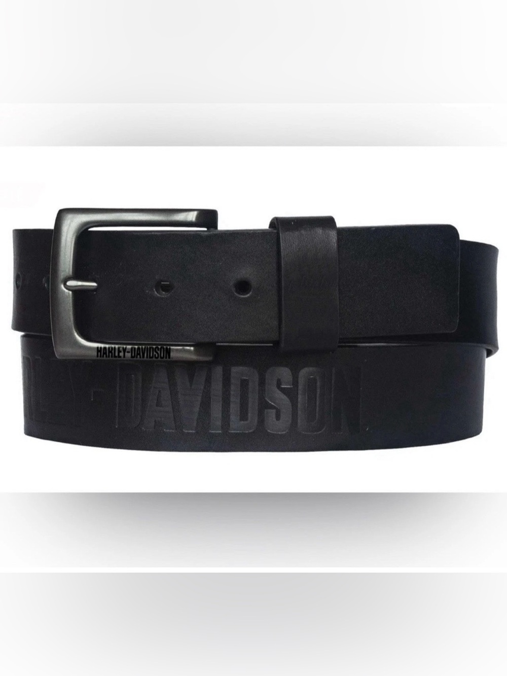 Harley-Davidson Vintage Race Genuine Black Leather Belt SZ 32 Antique Nickel NWT